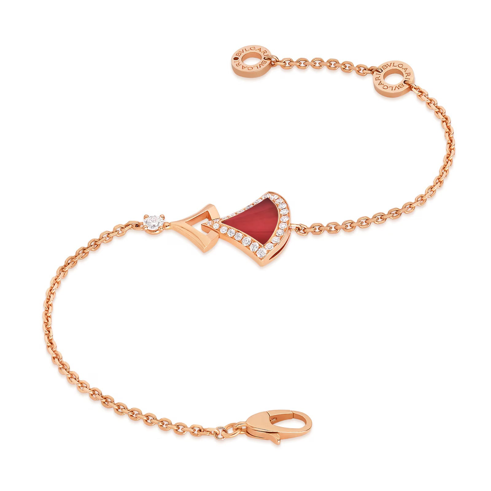 BVL  Rose Gold Divas Dream Diamond & Carnelian Bracelet