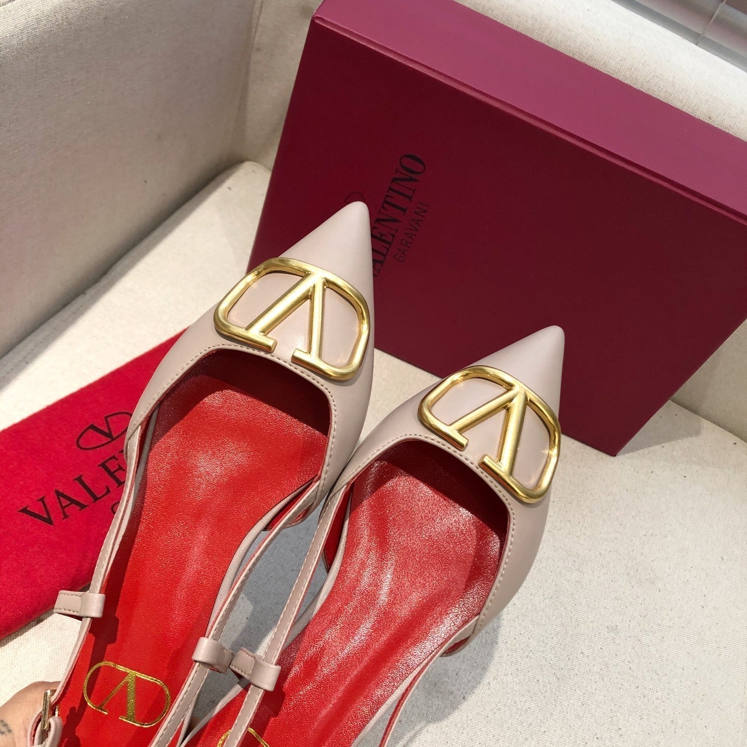 Valentino Slingback Flats Sheepskin