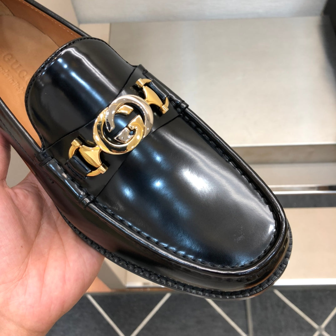 GG Men's Loafer Black Patent Leather 525079
