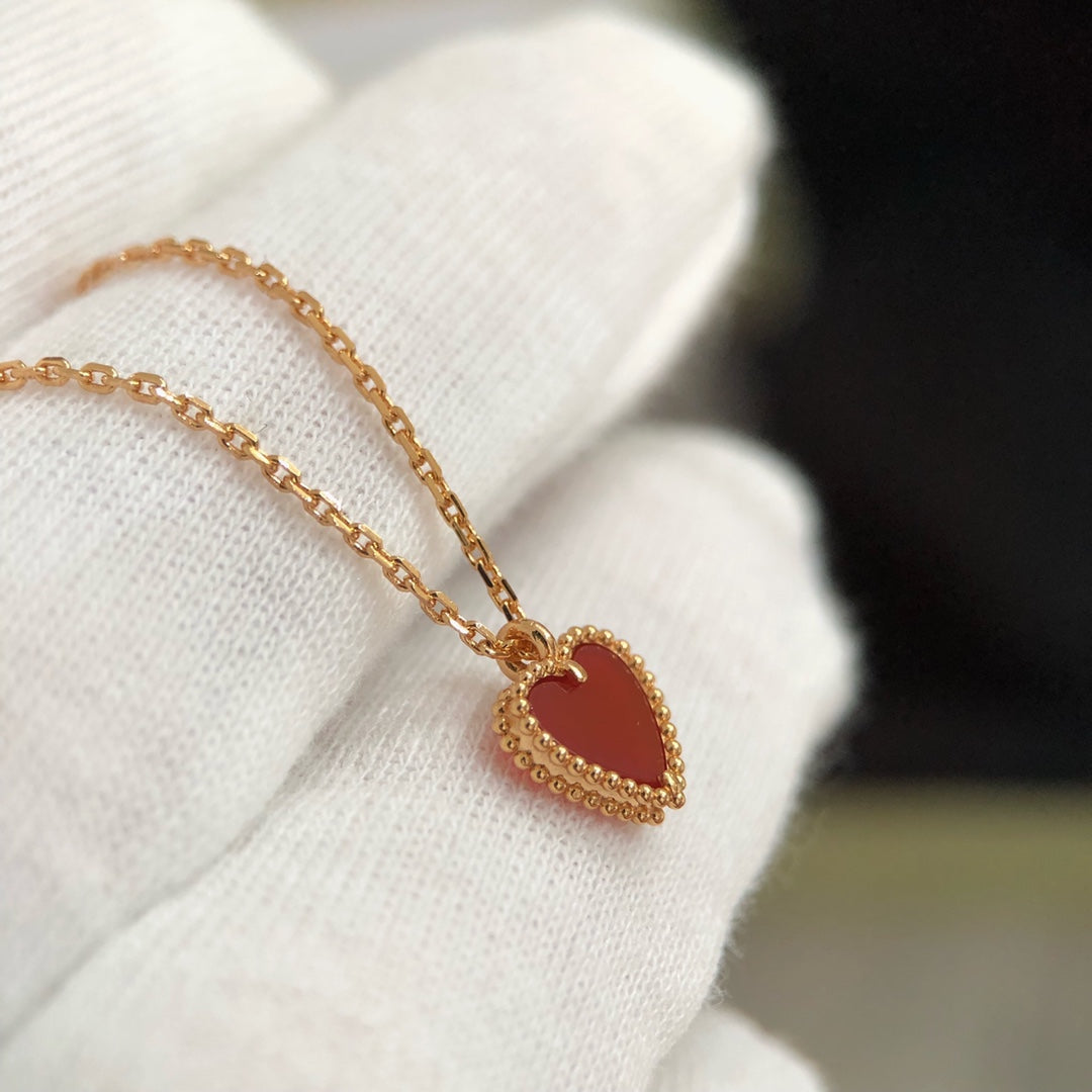VCA Heart Red Gold 1 Motifs Bracelet