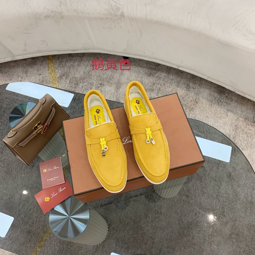 LP 26SS Summer Charm Walk Loafer Yellow Suede Wool 606485