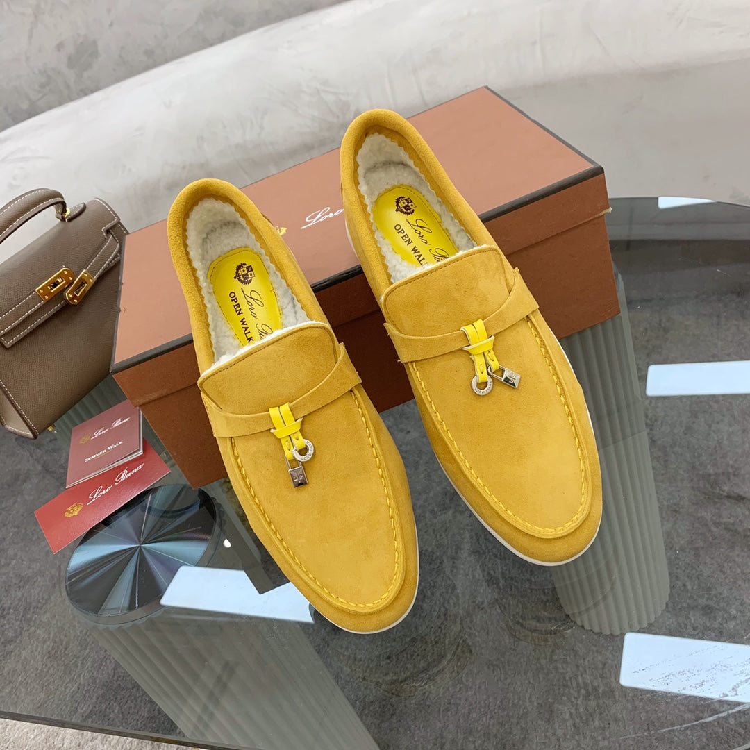 LP 26SS Summer Charm Walk Loafer Yellow Suede Wool 606485