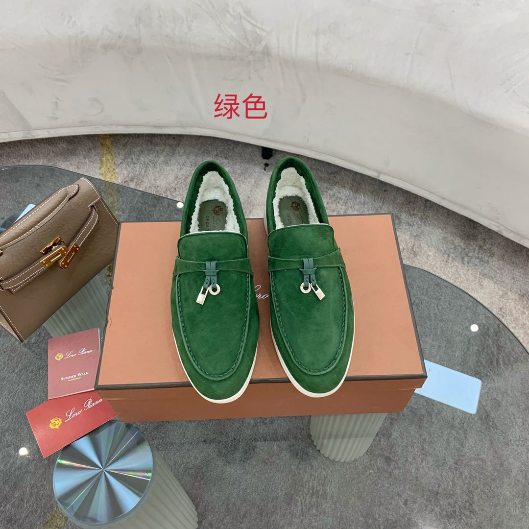 LP 26SS Summer Charm Walk Loafer Green Suede Wool 606482