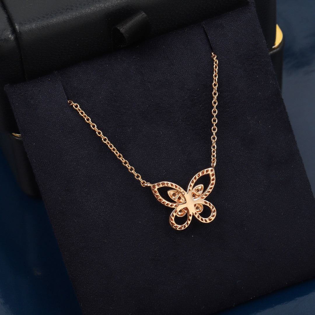 Graff Limited Edition Phantom Butterfly Pink Gold Necklace