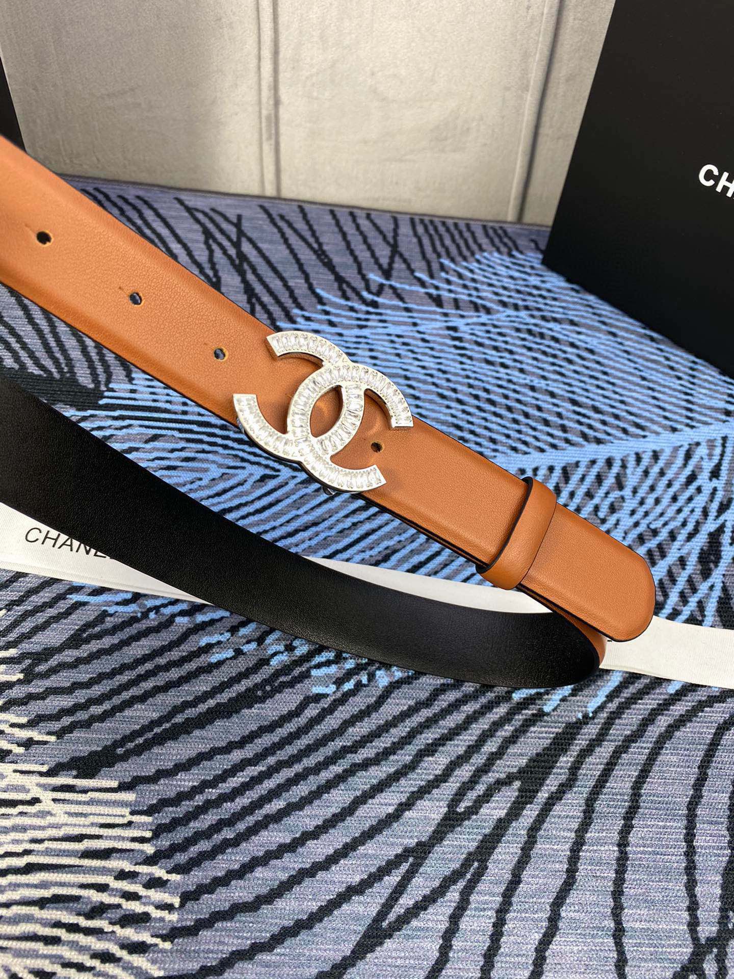 CC Women's Belt 3.0CM Brown Cowhide 615101