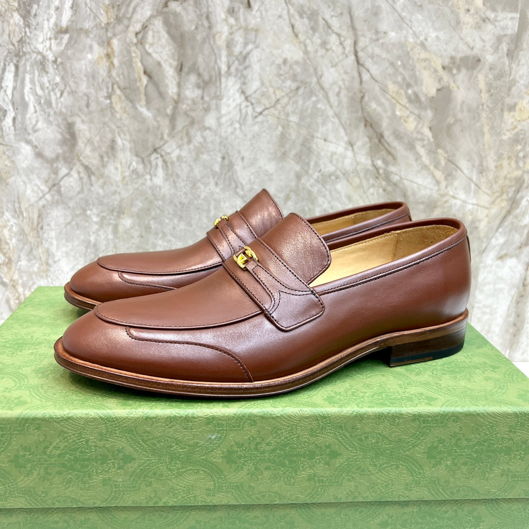 GG Men's Interlocking G Logo Loafer Brown Cowhide 522568