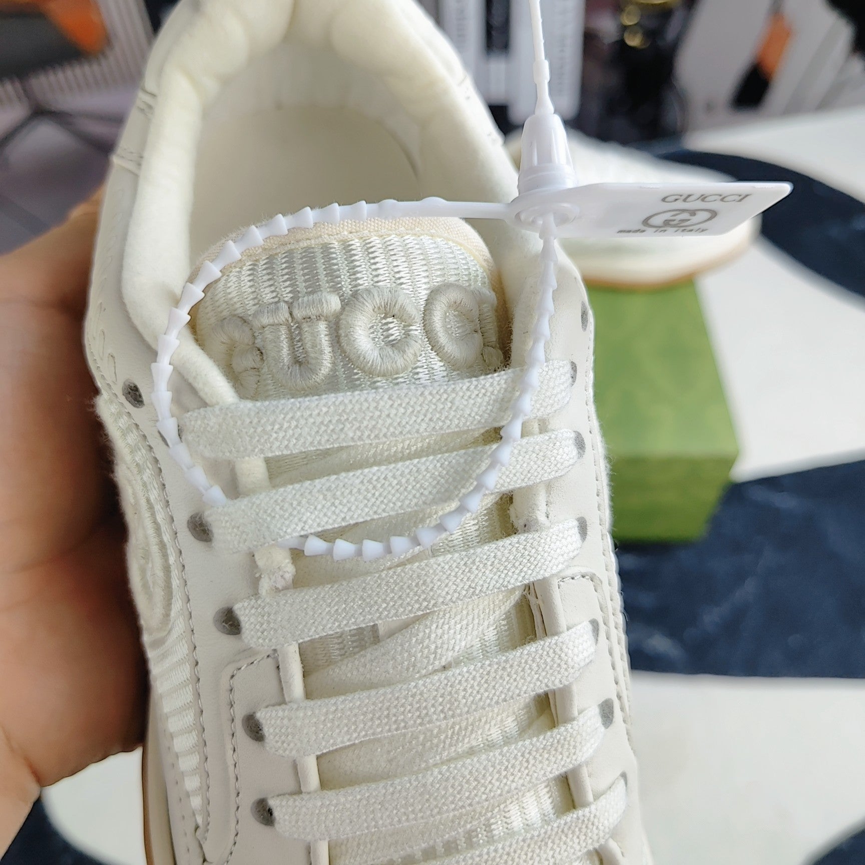 GG Men's MAC80 Sneaker White Cowhide 523616