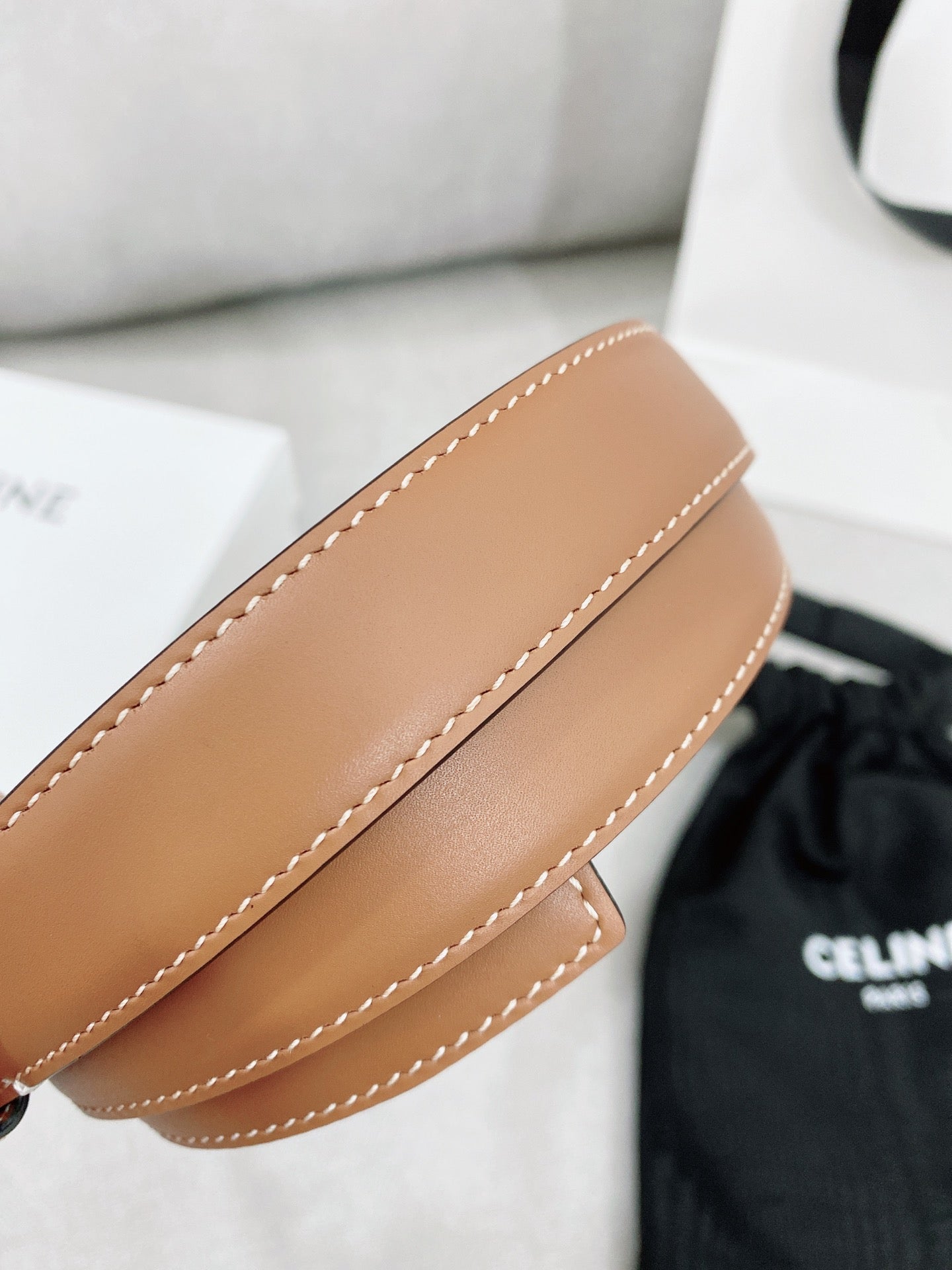 CL Sliver 25mm Triomphe Enamel Monogram Brown Calfskin 580678