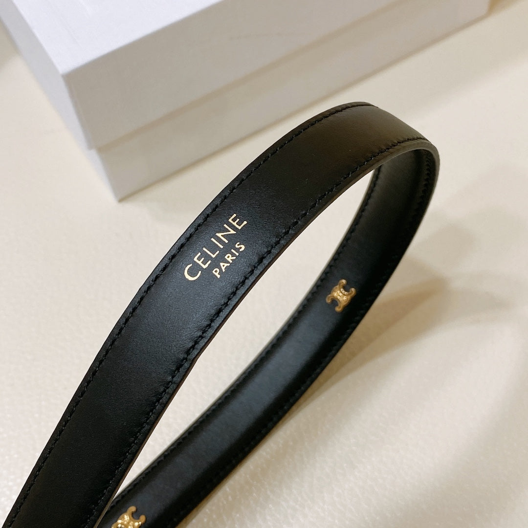 CEL 18mm Gold Belt Black Cowhide 176687