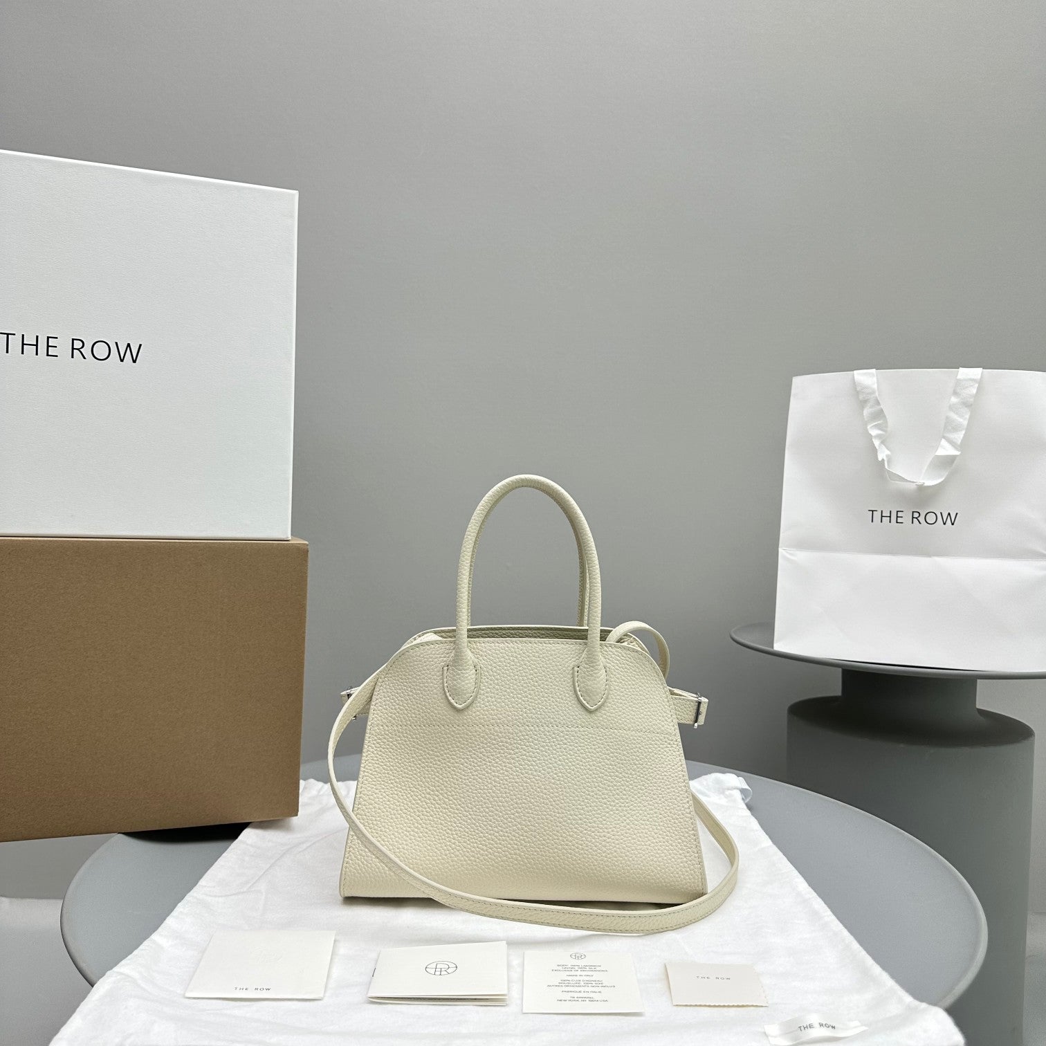 The Row Margaux 10 26cm Tote Bag In Grained Calfskin
