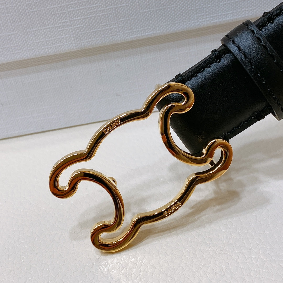 CEL 25mm Frame Triomphe Belt Black Cowhide 176680