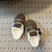 PRA Furry Half-Slipper Dark Brown Suede 478565