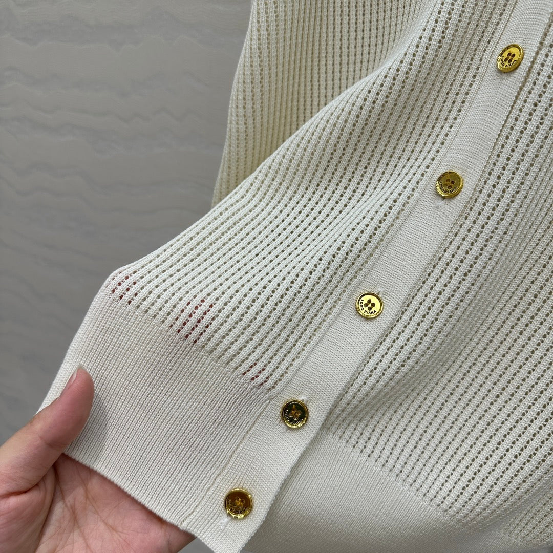 LP 25 V-neck Cardigan Cream Cotton 265177