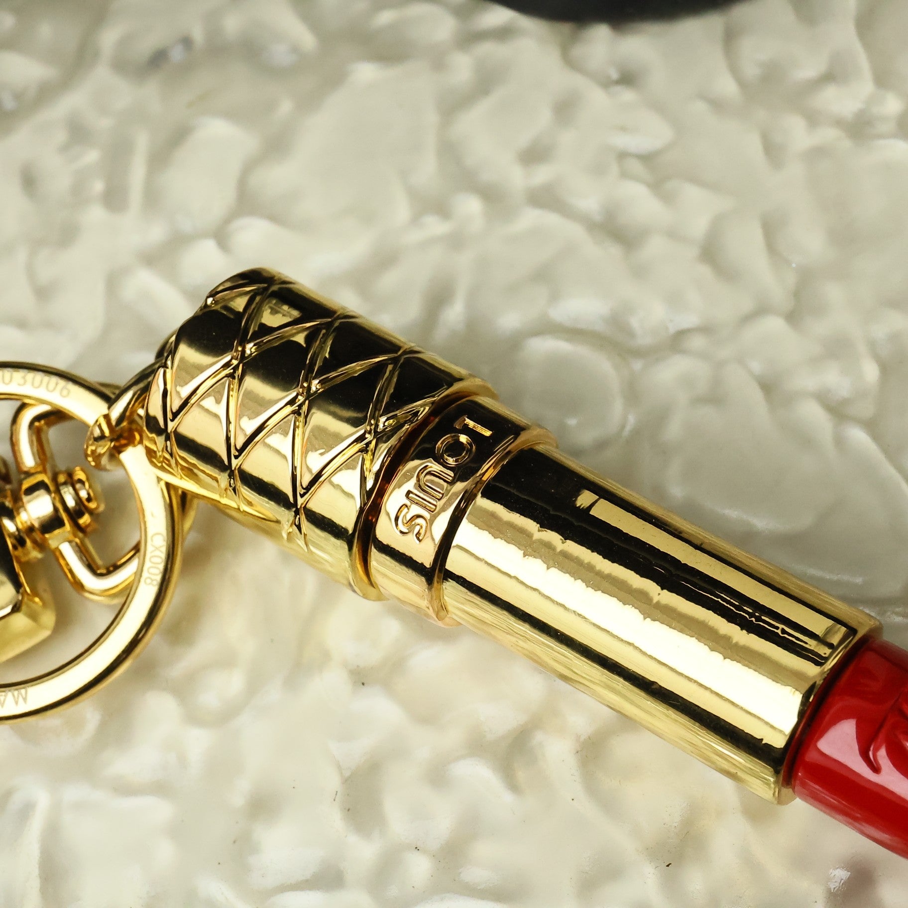 LV Gold Lipstick Bag Charm Keychain