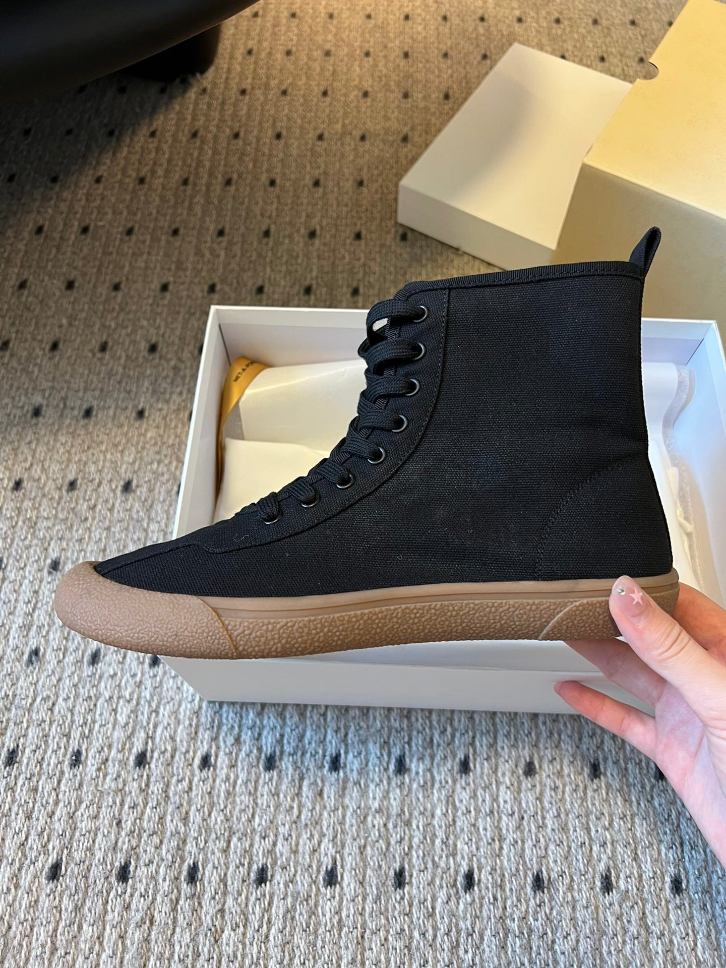 The Row 2025 High Sneaker Black Canvas 561613