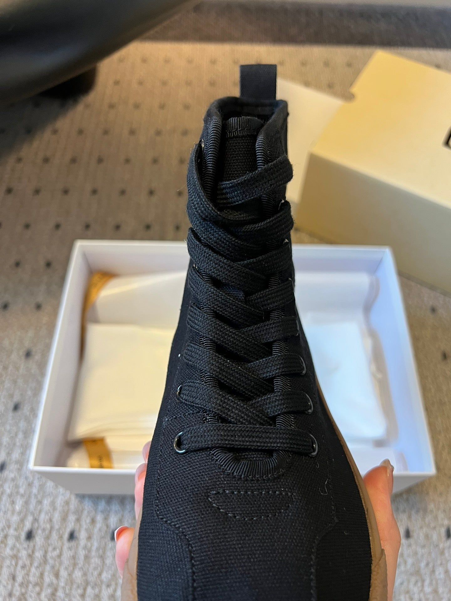 The Row 2025 High Sneaker Black Canvas 561613