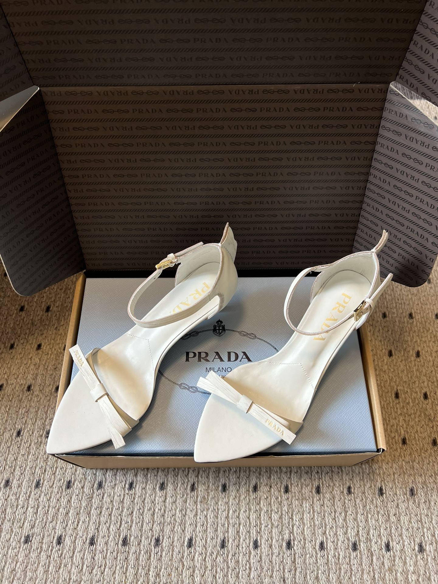 PRA 26S High-Heeled Sandals 60 White Cowhide 627447