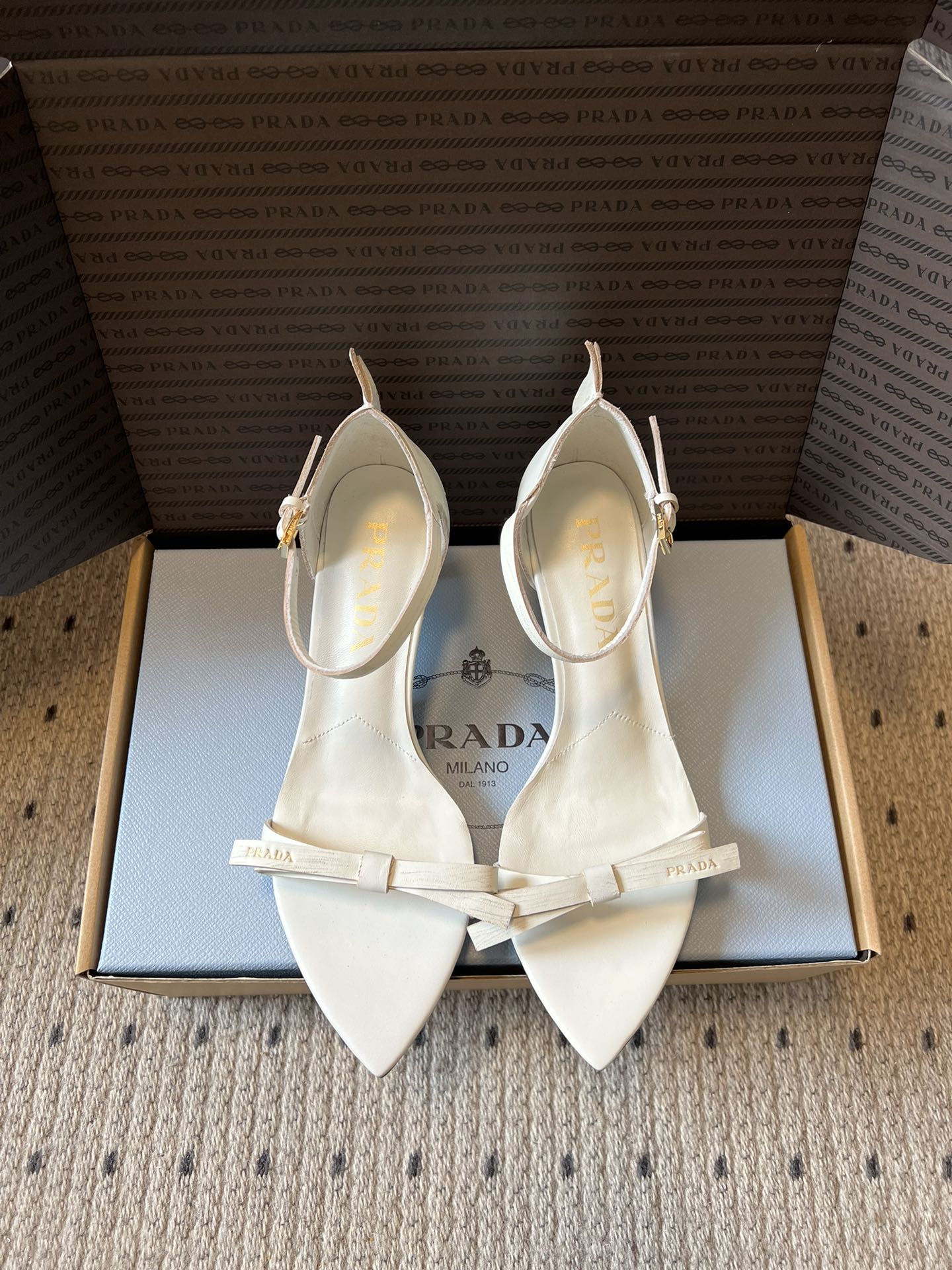 PRA 26S High-Heeled Sandals 60 White Cowhide 627447