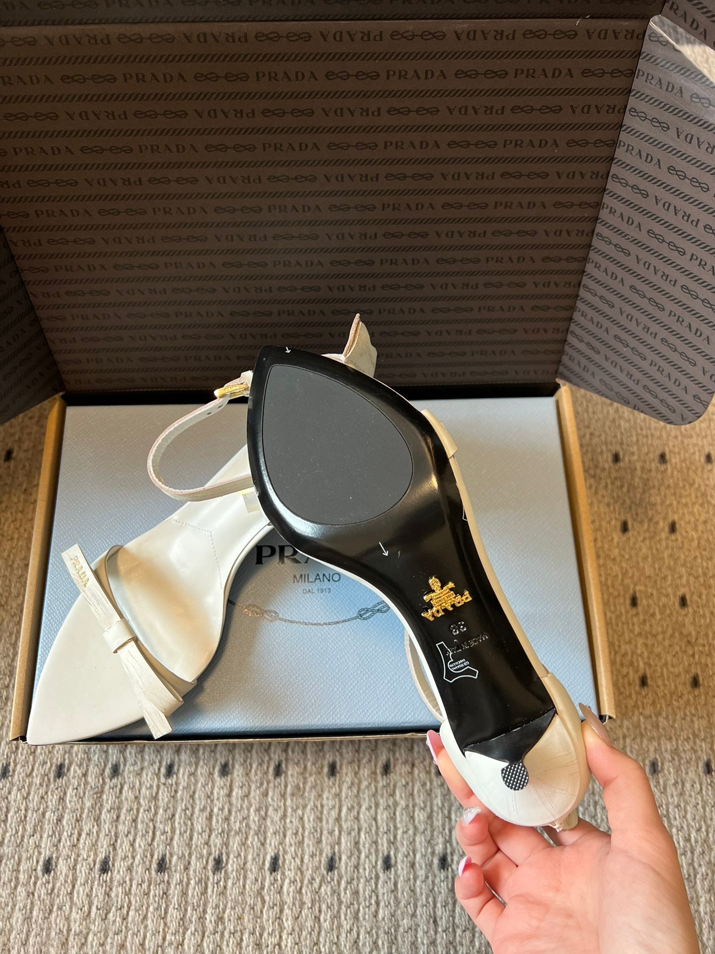 PRA 26S High-Heeled Sandals 60 White Cowhide 627447