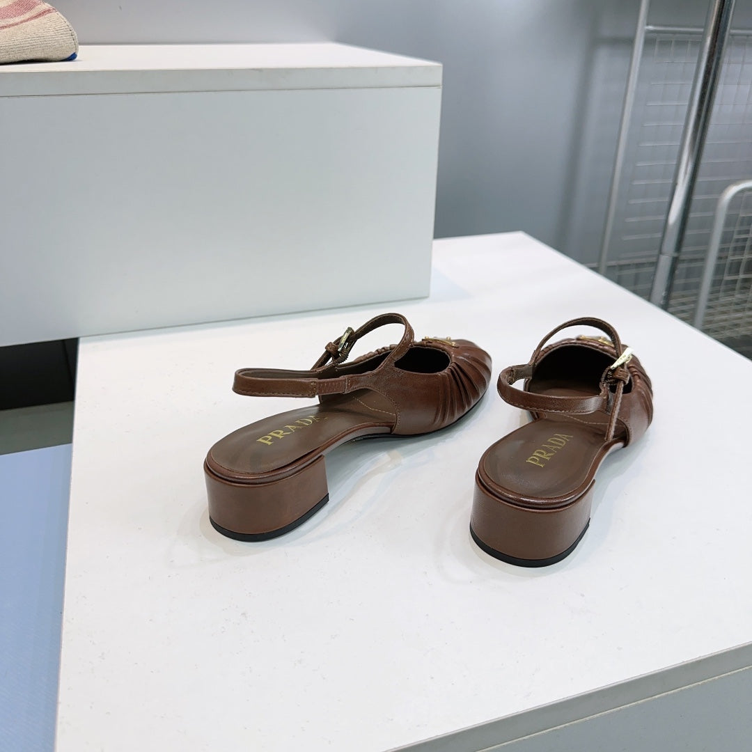 PRA 26S Slingback Flats Brown Sheepskin 628701