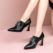 Escarpins à Talons Hauts avec Nœud et Strass