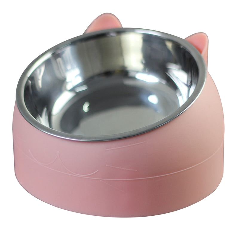 Bols surélevés en acier inoxydable 15° design chat VENI