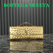 BV Long Clutch Andiamo With Handle 31cm Gold Leather