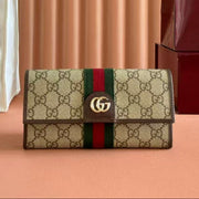 Gucci Ophidia Long Wallet Beige Canvas Leather