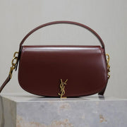 YSL Voltaire Bag 24cm Burgundy Gold Leather