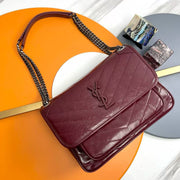YSL Niki 28cm Bag Burgundy Lambskin