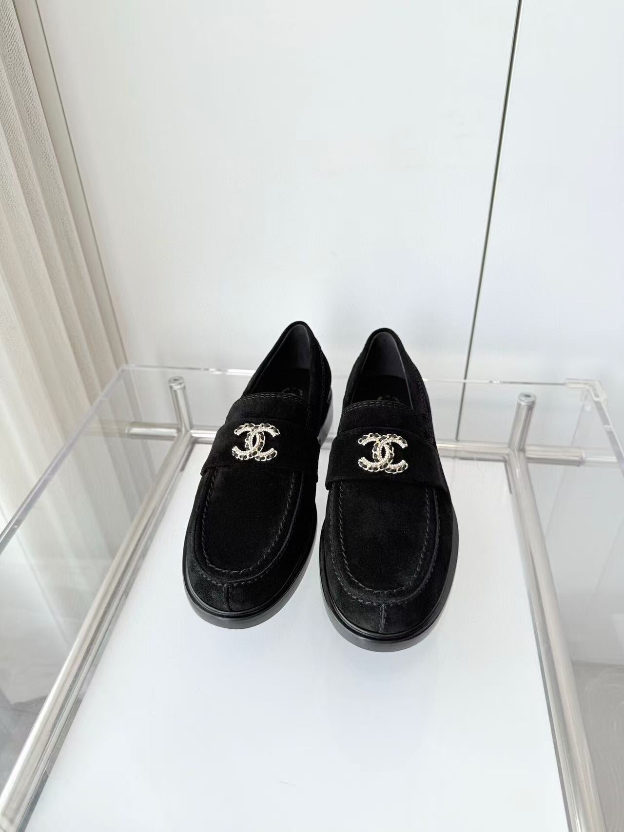Chanel 2025 Loafer Black Suede
