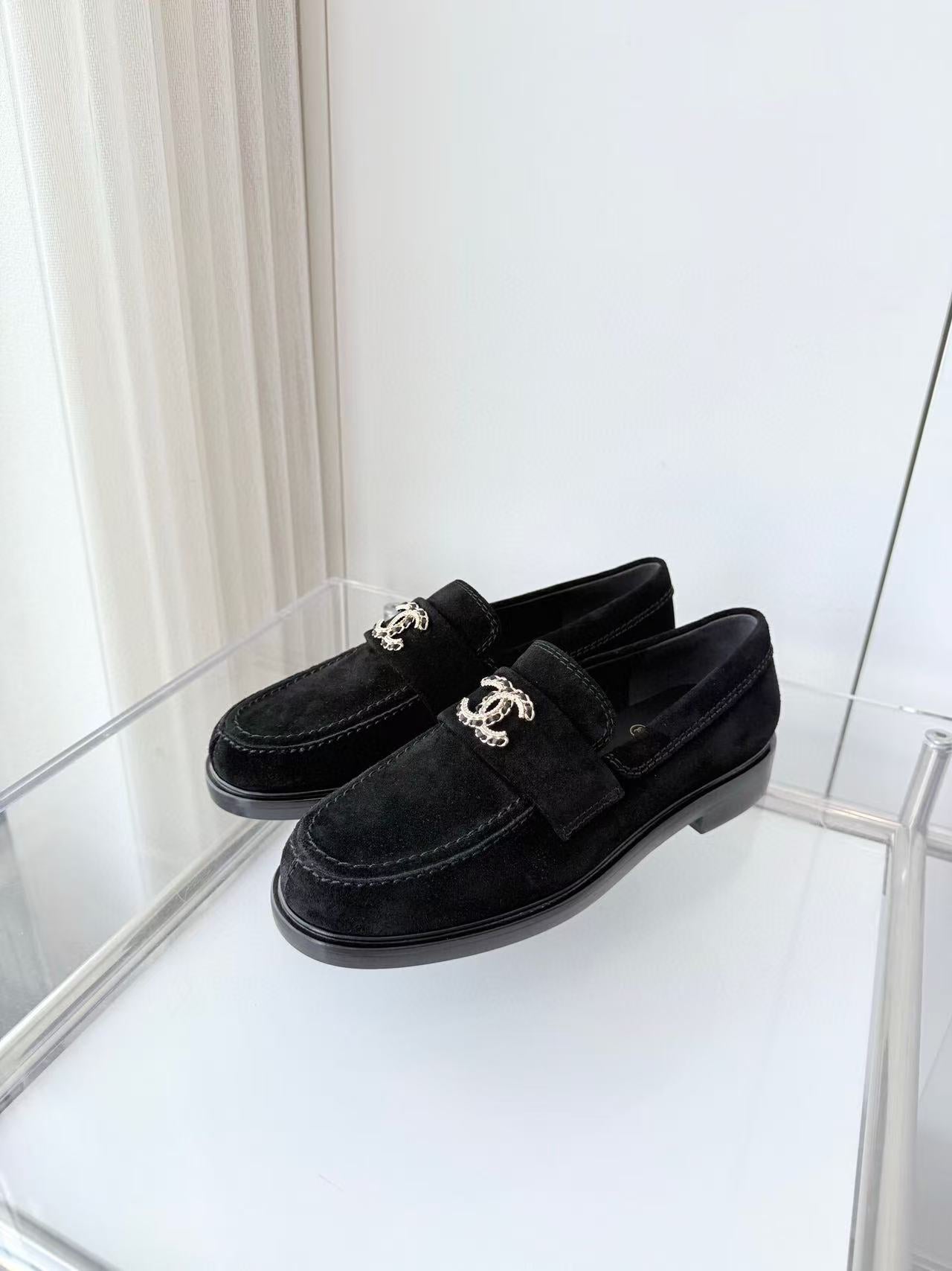 Chanel 2025 Loafer Black Suede