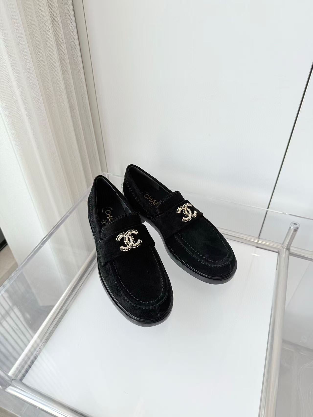 Chanel 2025 Loafer Black Suede
