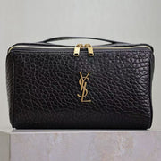 YSL Gaby Quilted Vanity Bag Black Gold Lambskin