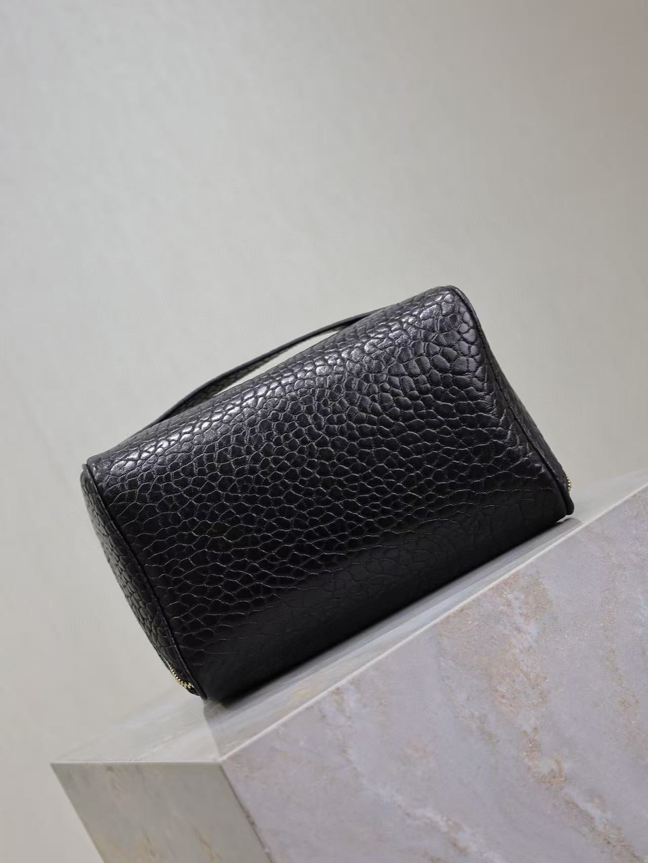 YSL Gaby Quilted Vanity Bag Black Gold Lambskin