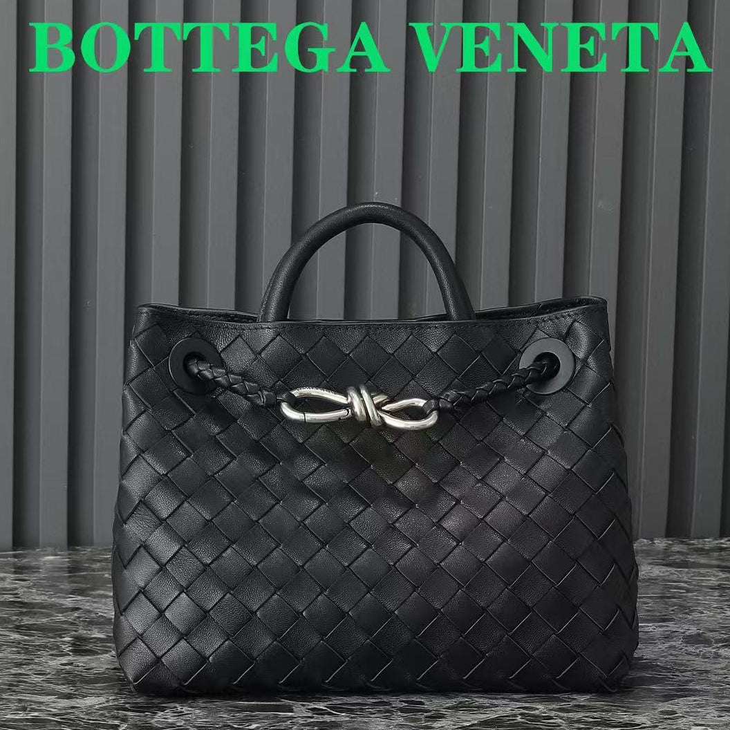 BV Andiamo Bag 25cm Black Silver Nappa Calf Leather