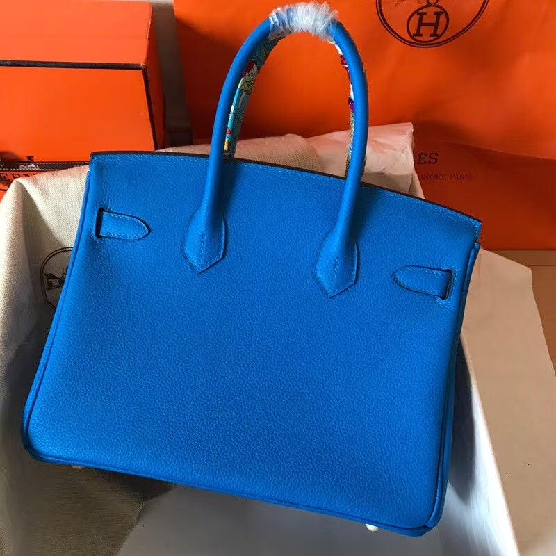 Hermes 2025 Birkin Bag  Blue Leather