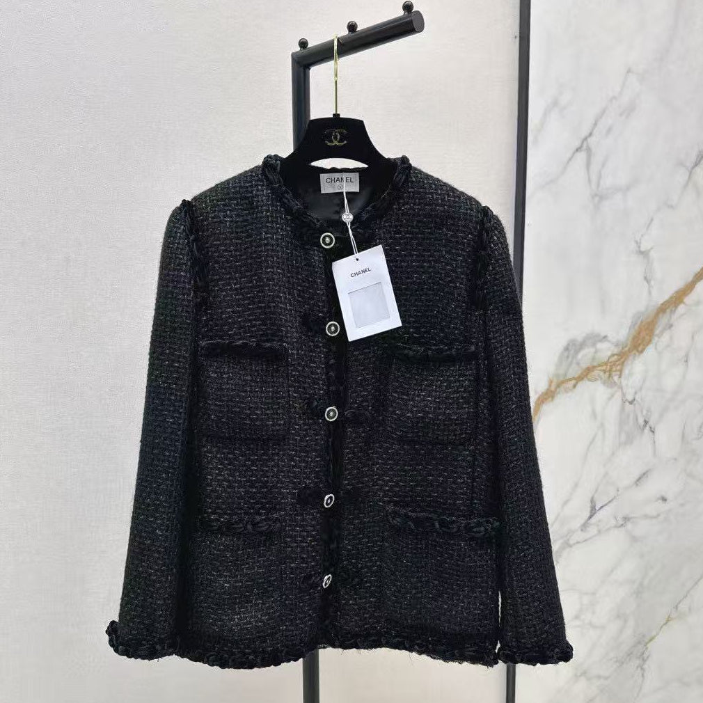 Chanel 2026 Jacket Black Tweed Wool