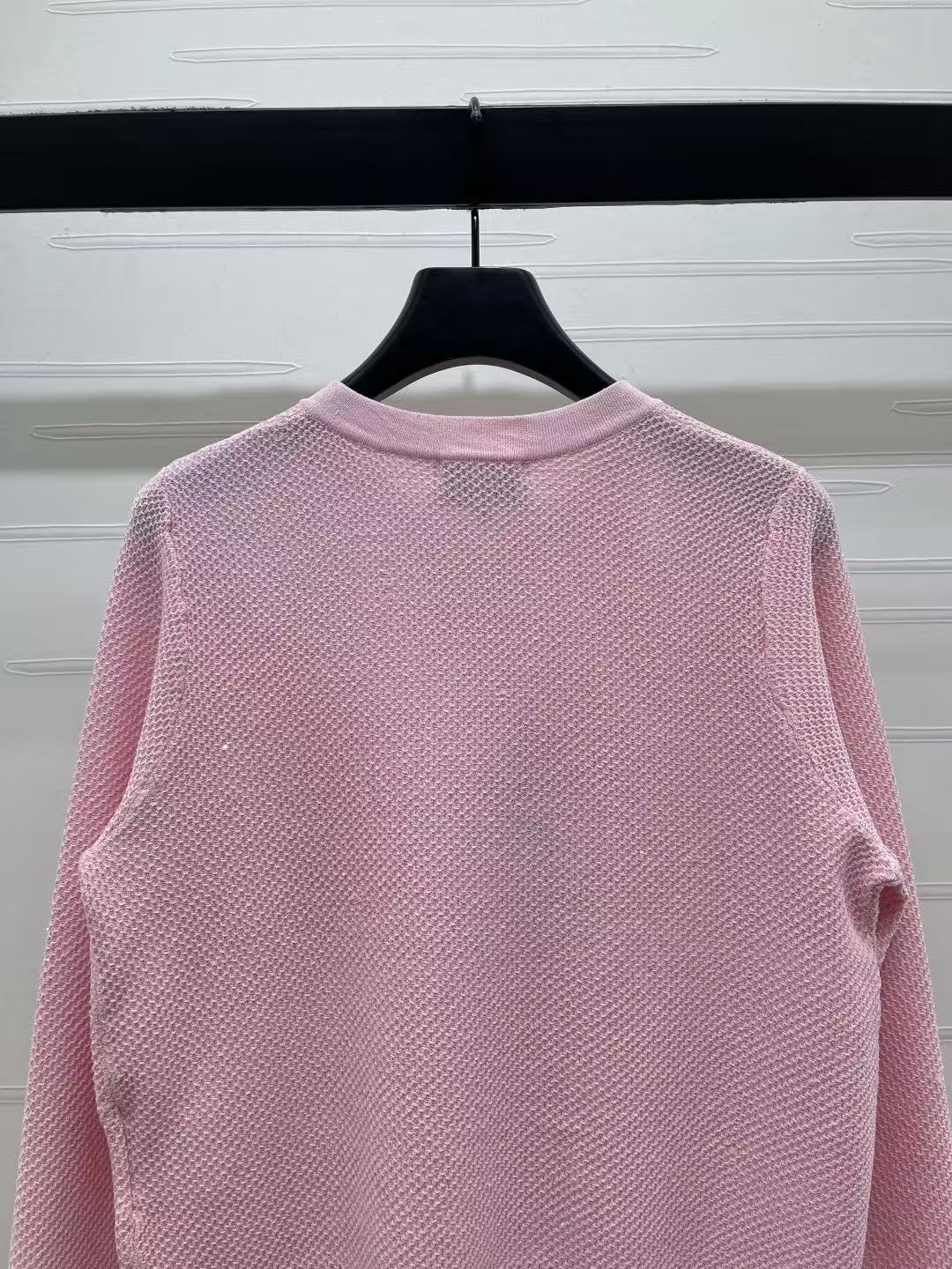 Chanel 2026 Sequined Crew Neck Knit Cardigan Silk Wool