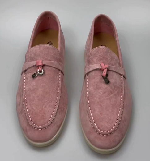 summer charm walk loafer tea rose suede