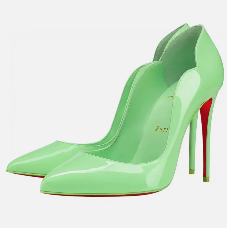 CL Hot Chick 100mm Tropique Green Patent Calfskin