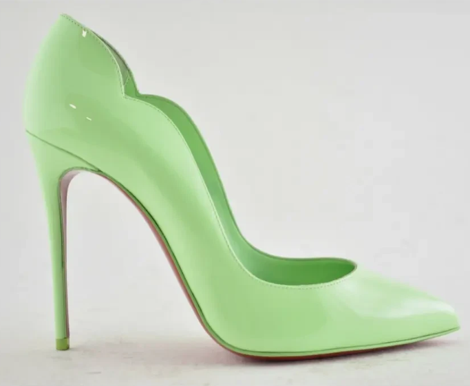 CL Hot Chick 100mm Tropique Green Patent Calfskin