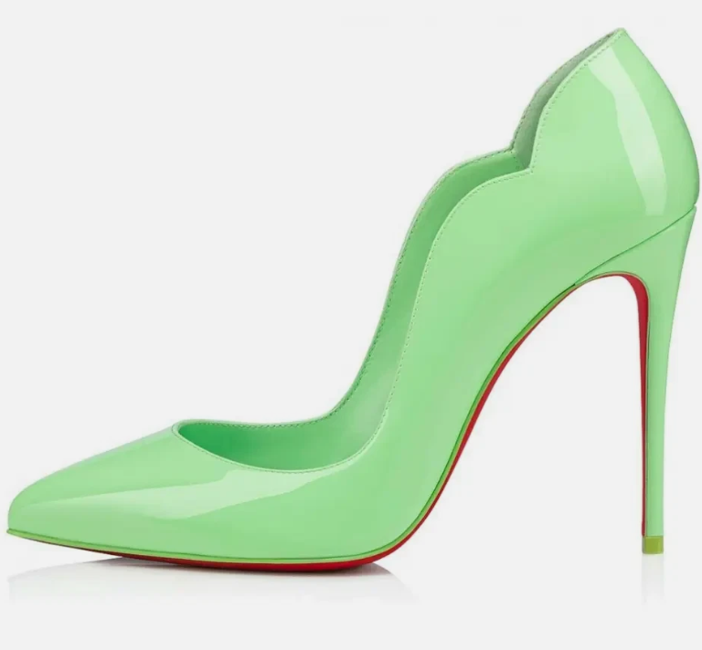 CL Hot Chick 100mm Tropique Green Patent Calfskin