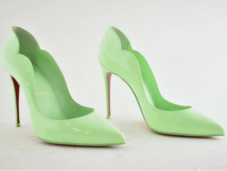 CL Hot Chick 100mm Tropique Green Patent Calfskin