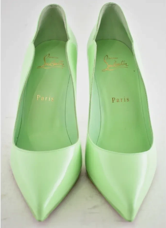 CL Hot Chick 100mm Tropique Green Patent Calfskin