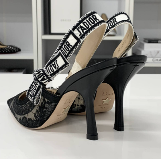 cd slingback pump 95 transparent mesh embroidered black flower moitf