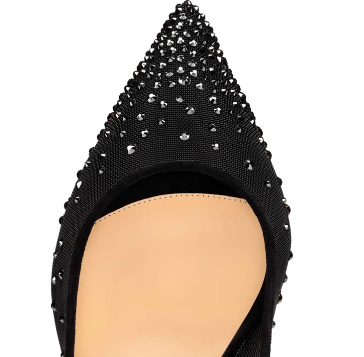 CL Follies Strass 85mm Black Mesh 177134