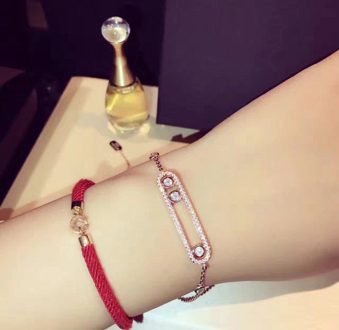 BABY MOVE PAVED PINK GOLD DIAMOND BRACELET