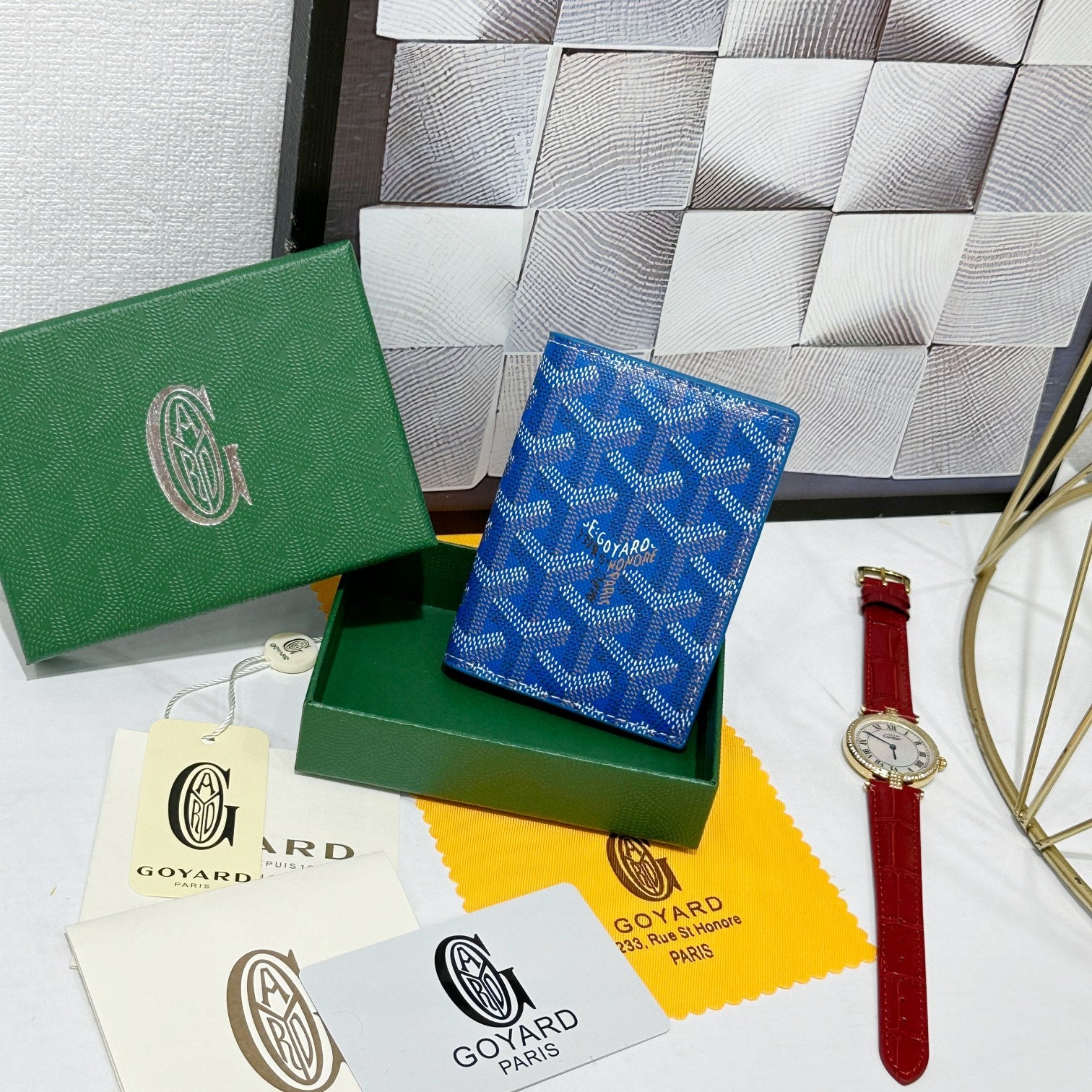 Goyard 2026 Saint-Marc Card Holder 10.7cm Cowhide Canvas 138404