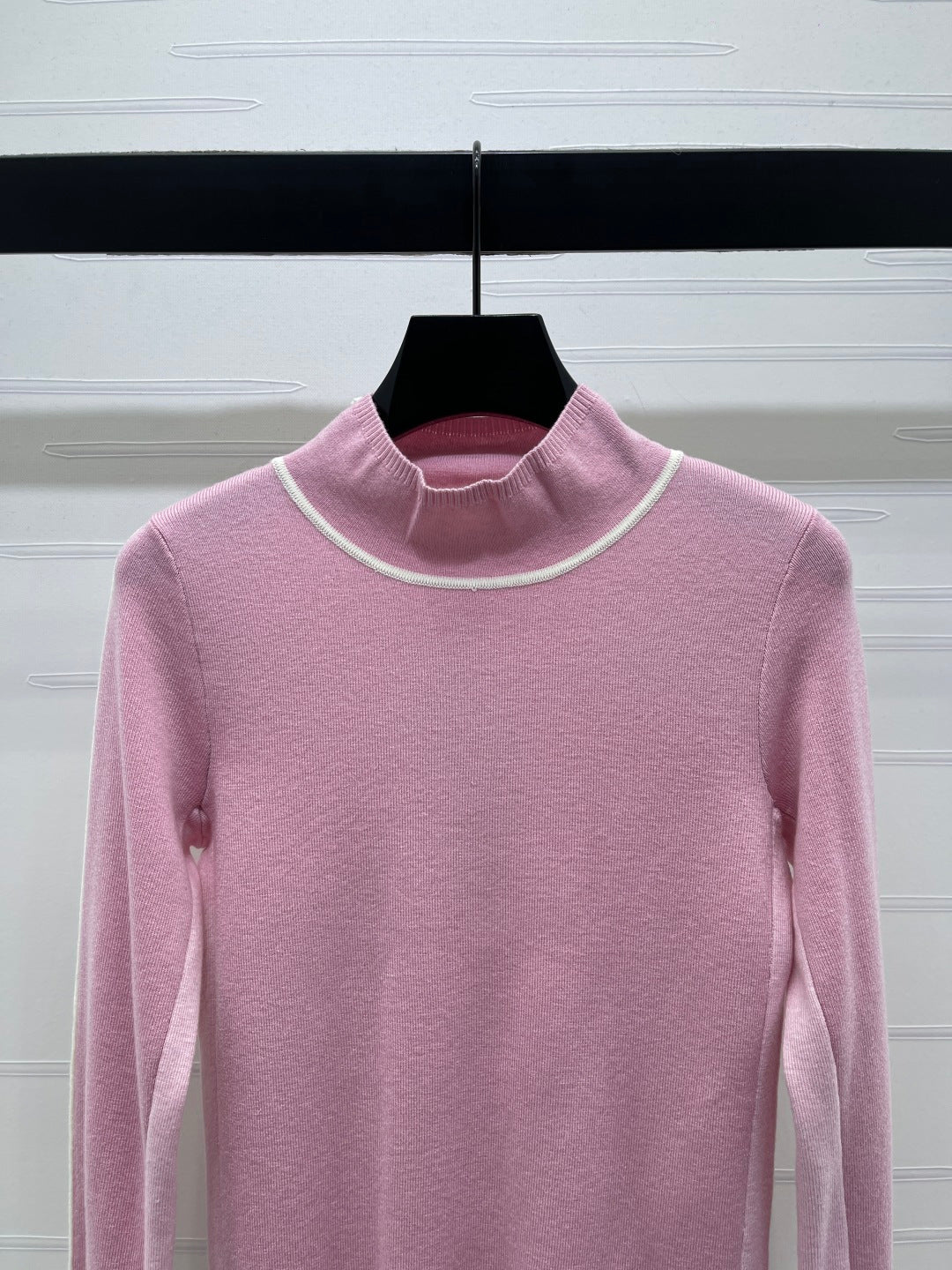 Chanel 2026 High-Neck Base Layer Top Black Cream Pink Wool